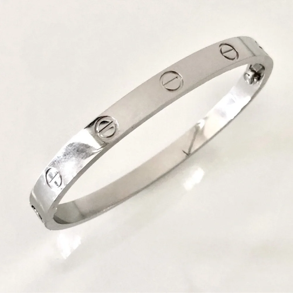 Generic Clip On Screw Bangle Bracelet in Silver
